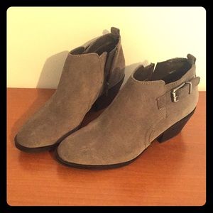 Grey zip up booties